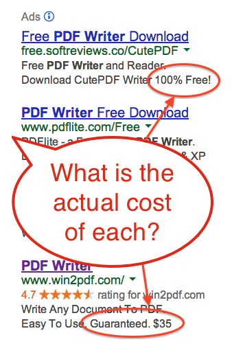 Google Search for 'PDF Writer'